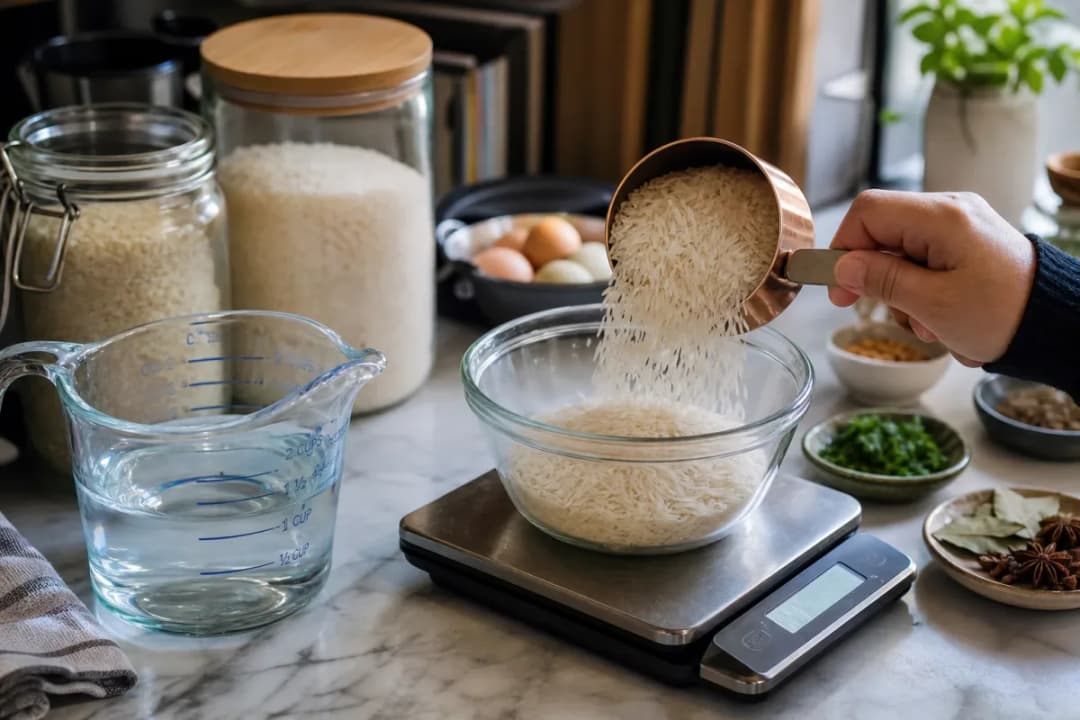 Editorial photo: How to Cook Perfect Basmati Rice Without Mush (tips tricks tip) — realistic home-kitchen scene with visible tools and ingredients in natural li