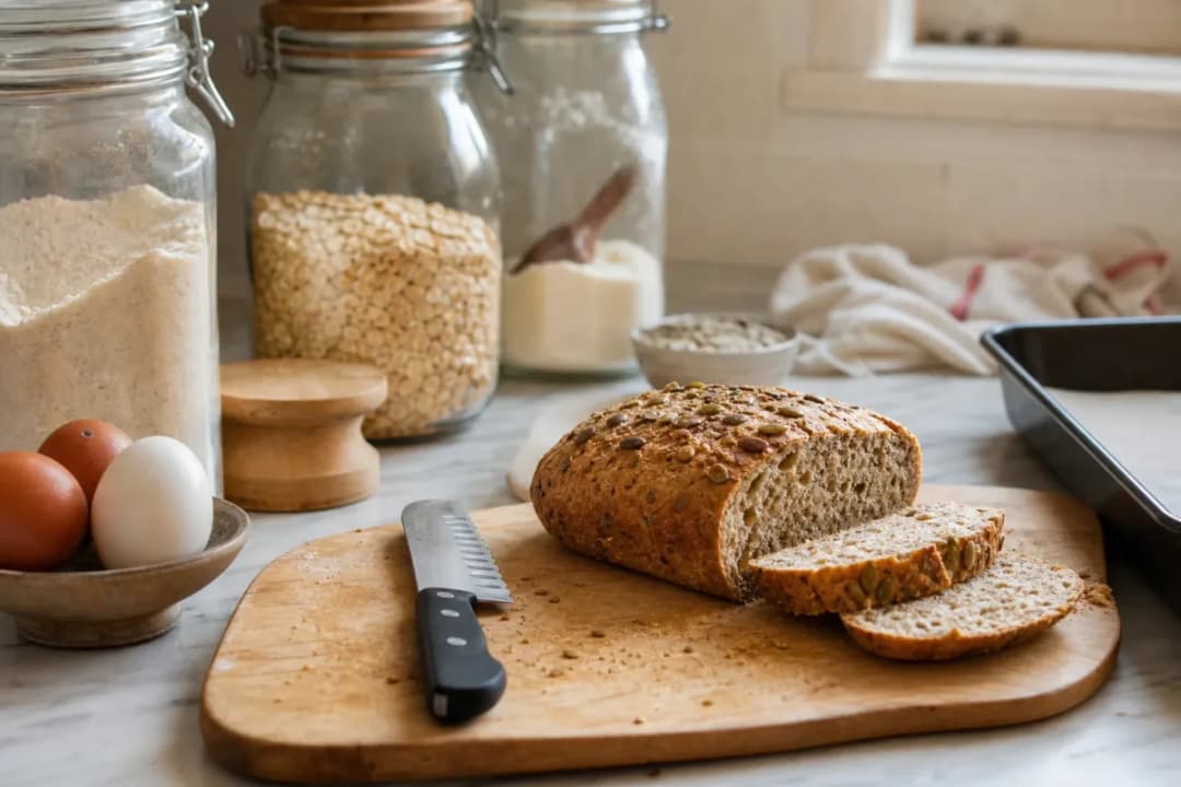 Editorial home-kitchen photo illustrating How to Keep Gluten-Free Bread from Crumbling (tips tricks tip), realistic tools and ingredients in natural light