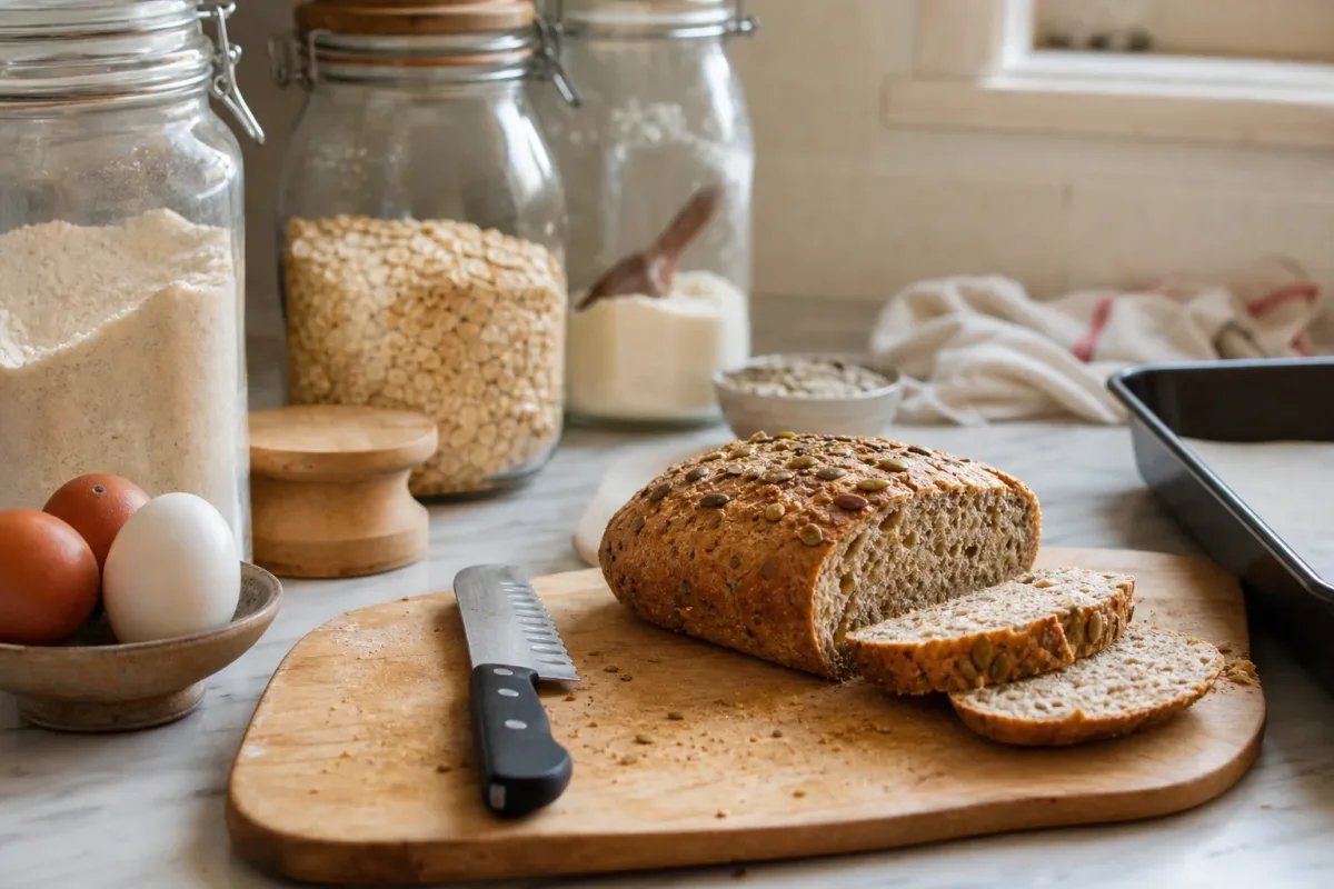 Editorial home-kitchen photo illustrating How to Keep Gluten-Free Bread from Crumbling (tips tricks tip), realistic tools and ingredients in natural light