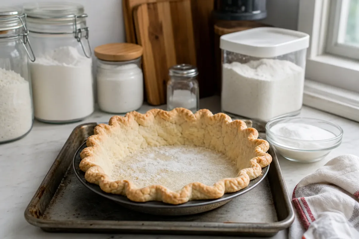 Editorial home-kitchen photo illustrating How to Keep Pie Crust from Getting Soggy (tips tricks tip), realistic tools and ingredients in natural light