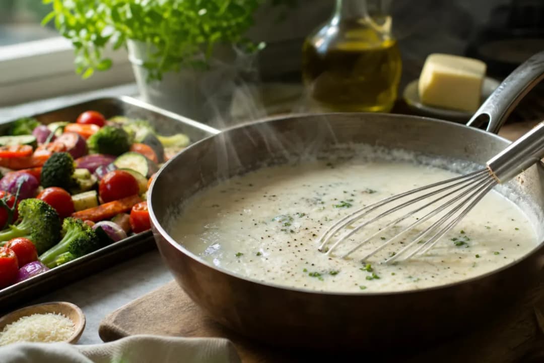 Editorial photo: How to Stop Cream Sauces from Splitting (tips tricks tip) — realistic home-kitchen scene with visible tools and ingredients in natural light