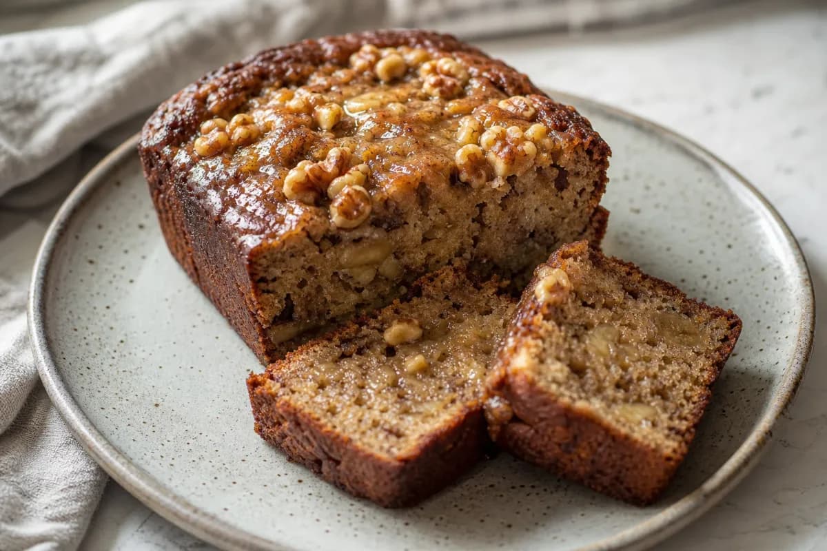 Air Fryer Banana Bread with Walnuts and Cinnamon Flavor