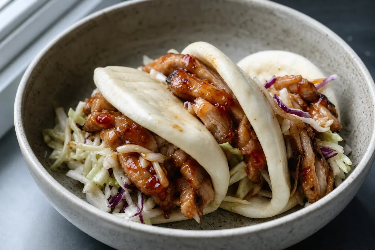 Asian Fusion Sweet Chili Chicken Bao Sliders with Crispy Slaw