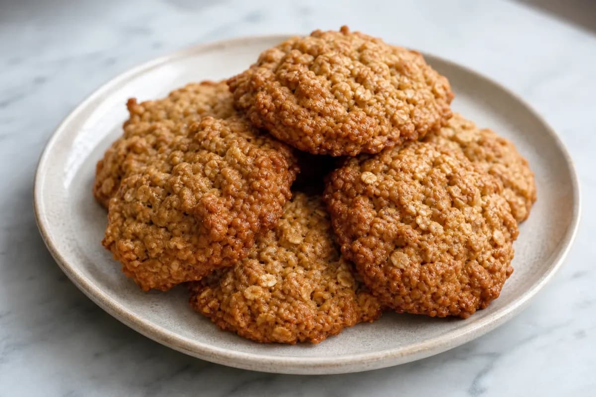 Australian ANZAC Biscuits with Oats and Golden Syrup