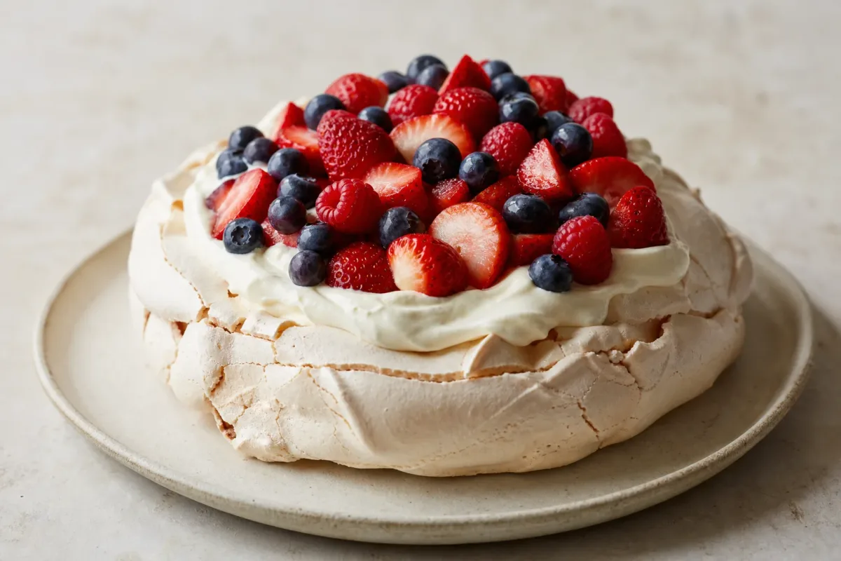 Australian Pavlova with Fresh Berries and Passion Fruit