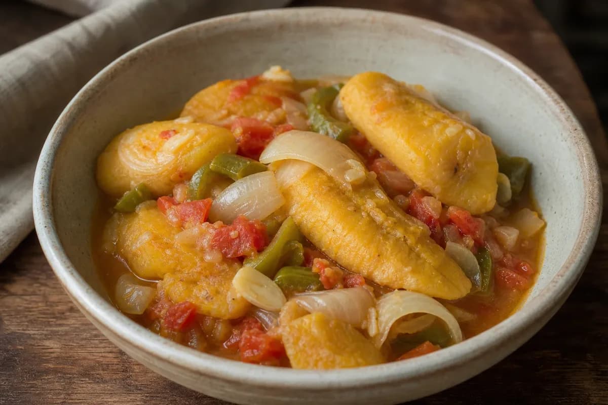 Authentic Kenyan Matoke Stew with Tomatoes, Onions and Herbs