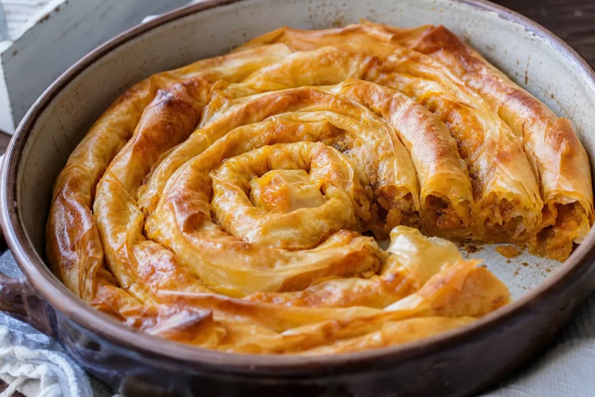 Bulgarian Tikvenik Pumpkin Strudel with Walnuts and Filo Pastry