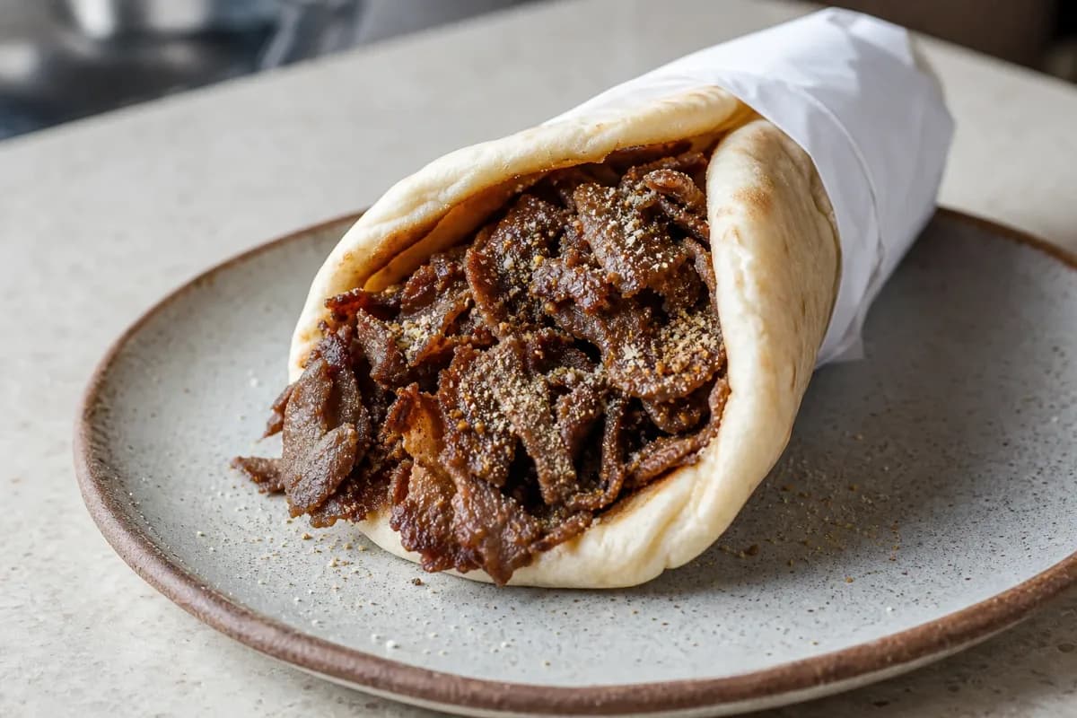 Canadian Halifax Donair with Sweet Garlic Sauce and Pita