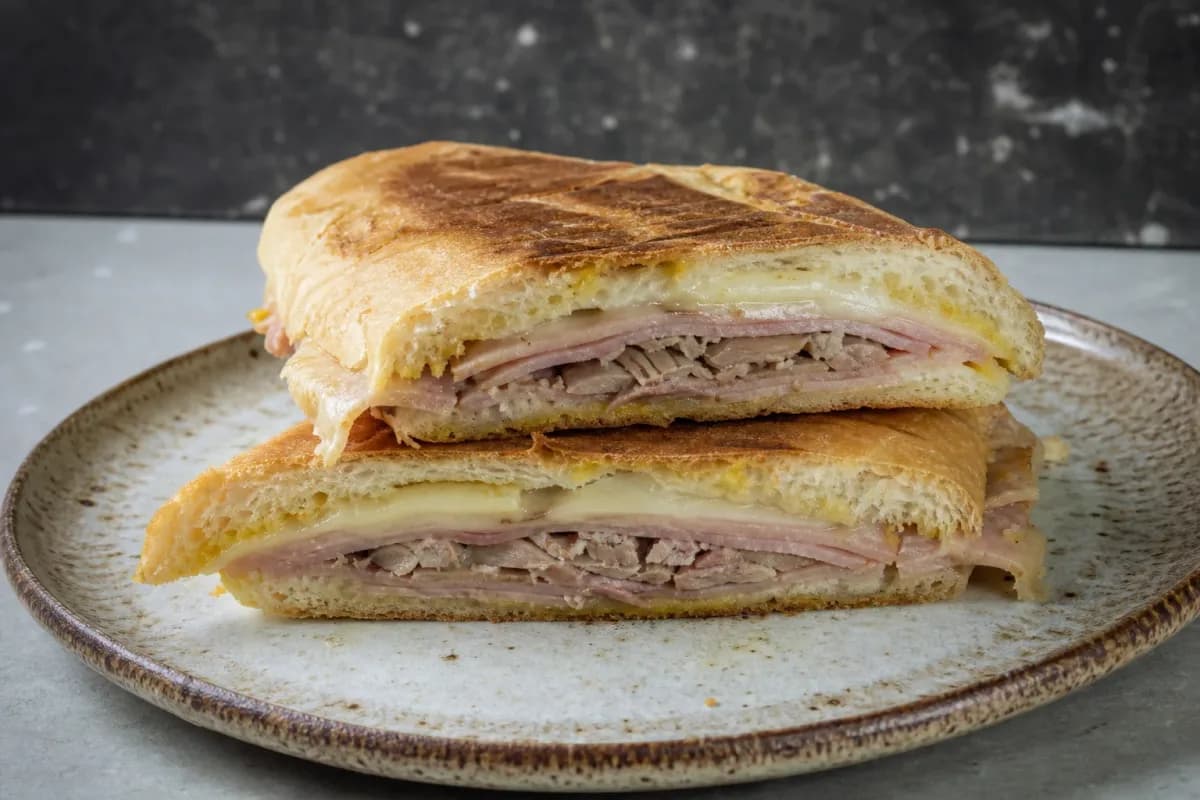 Classic Cuban Sandwich – Ham, Roast Pork and Swiss Cheese