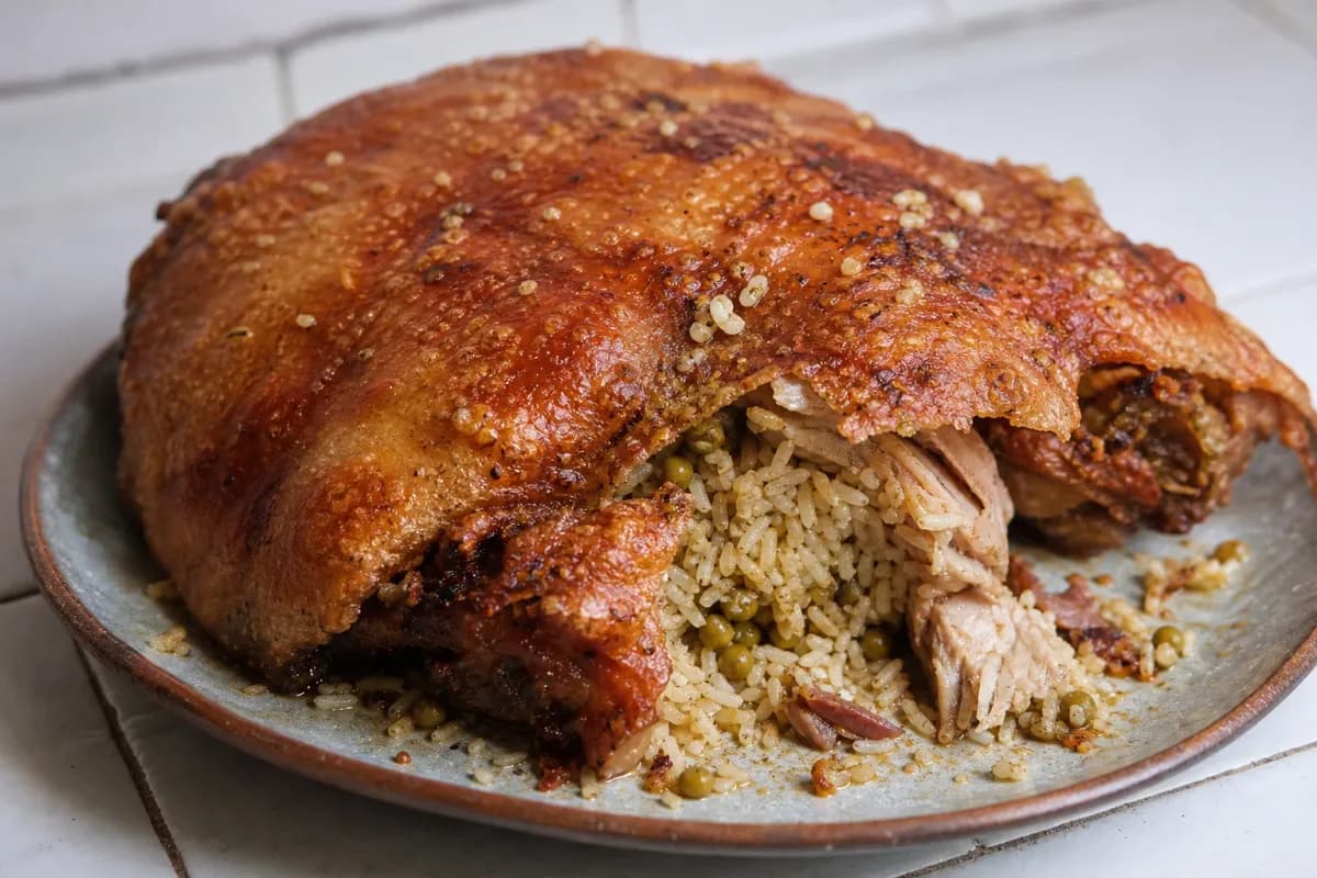 Colombian Lechona with Crispy Pork and Rice Stuffing