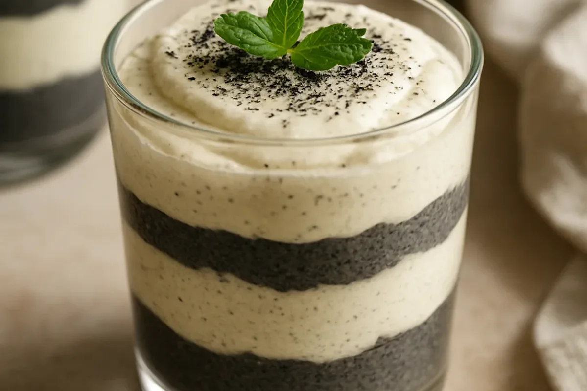 Creamy Black Sesame Tiramisu Cups – No-Bake Asian Delight — dessert recipe, beautifully plated and ready to serve