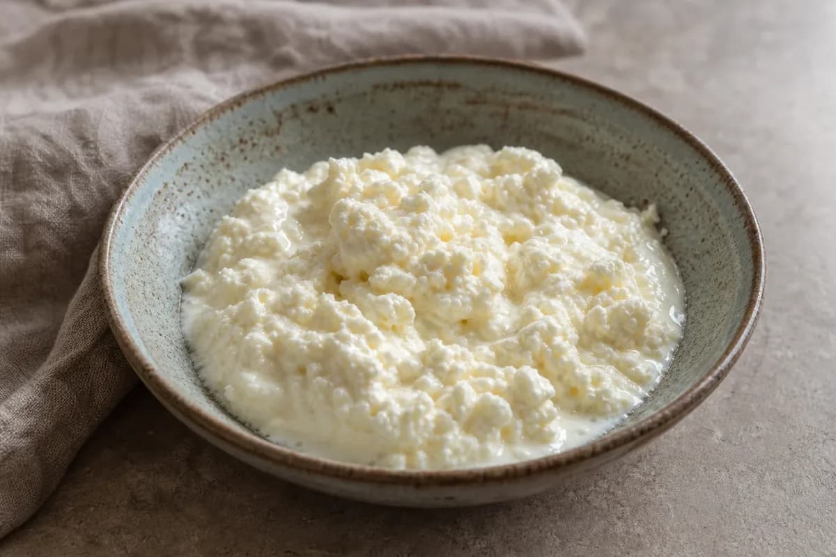 Creamy Kazakh Irimshik Dessert with Fresh Cheese and Sugar