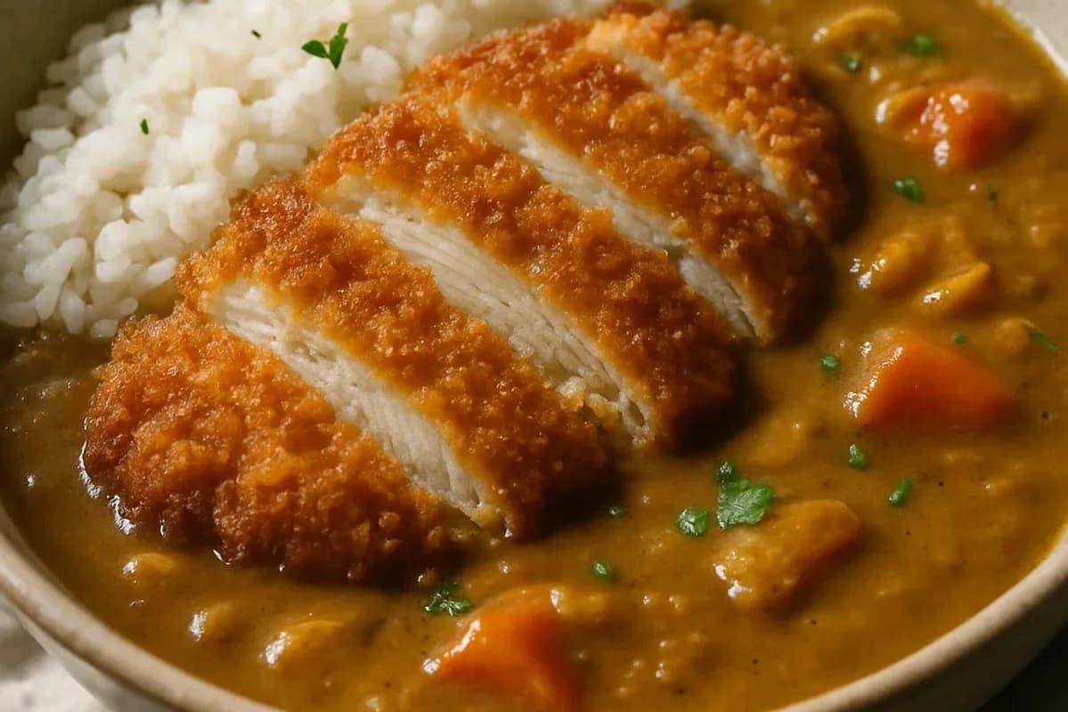 Crispy Chicken Katsu Curry with Steamed Rice