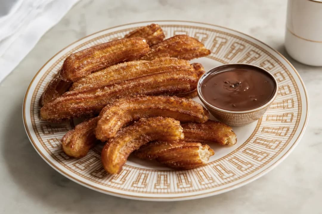 Crispy Homemade Spanish Churros with Rich Chocolate Dip