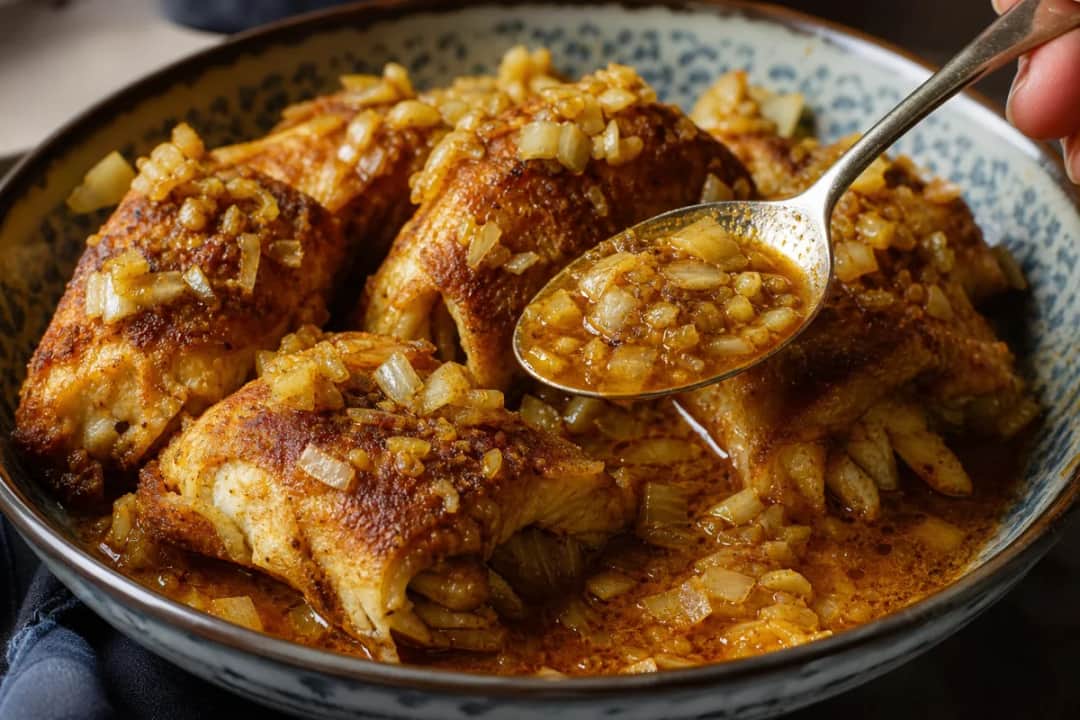 Crispy Sri Lankan fish rolls with a golden crust and spiced fish filling, plated elegantly.