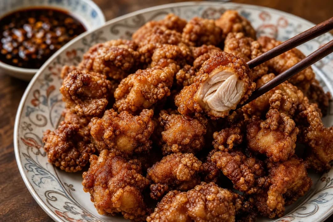 Crispy Taiwanese Popcorn Chicken with Basil and Spicy Garlic Dip