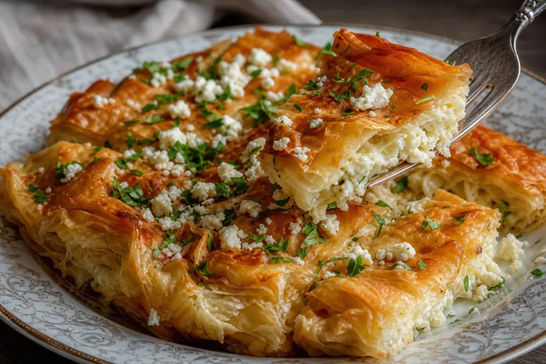 Crispy Turkish Su Böreği with Feta and Fresh Herbs