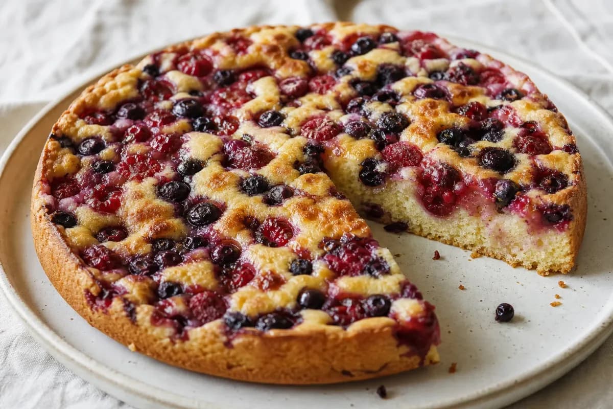 Czech Bublanina with Fresh Berries and Soft Cake Base