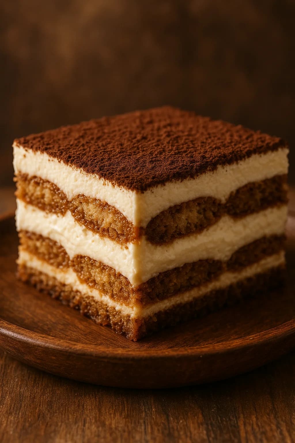Delicious Italian Tiramisu with Coffee and Cream Layers