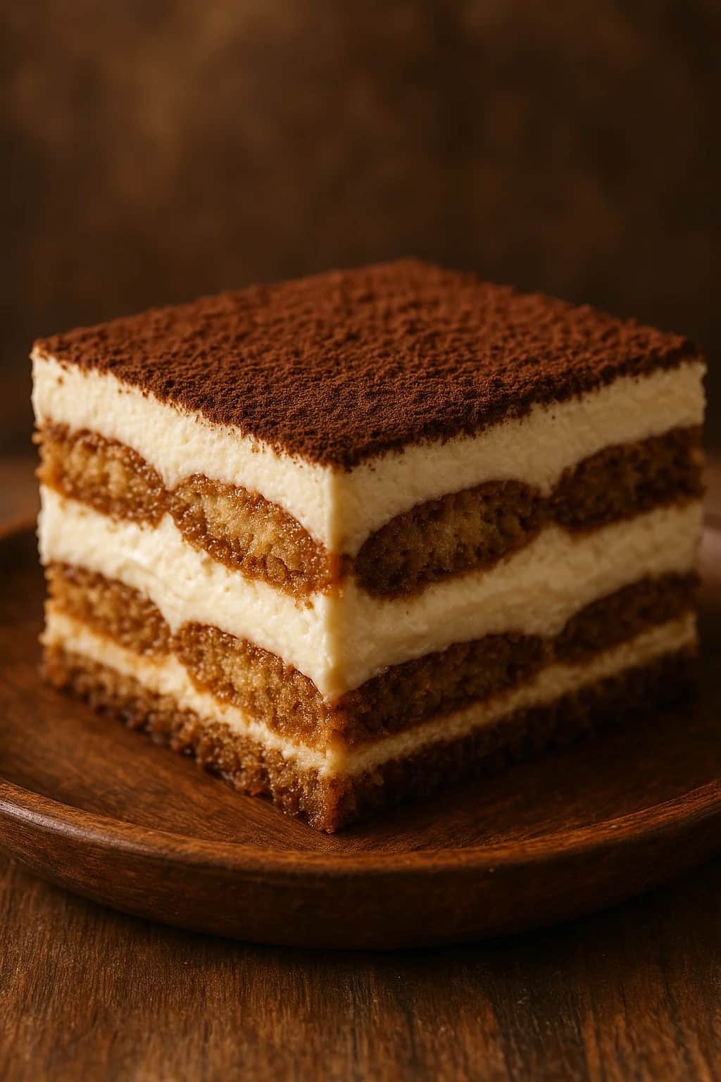 Delicious Italian Tiramisu with Coffee and Cream Layers