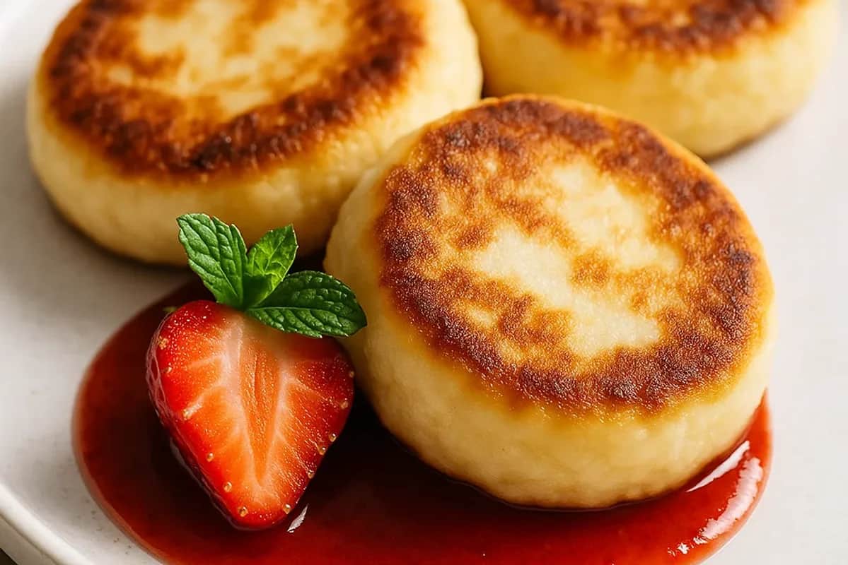 Delicious Ukrainian Syrniki Made with Cottage Cheese Pancakes — dessert recipe, beautifully plated and ready to serve