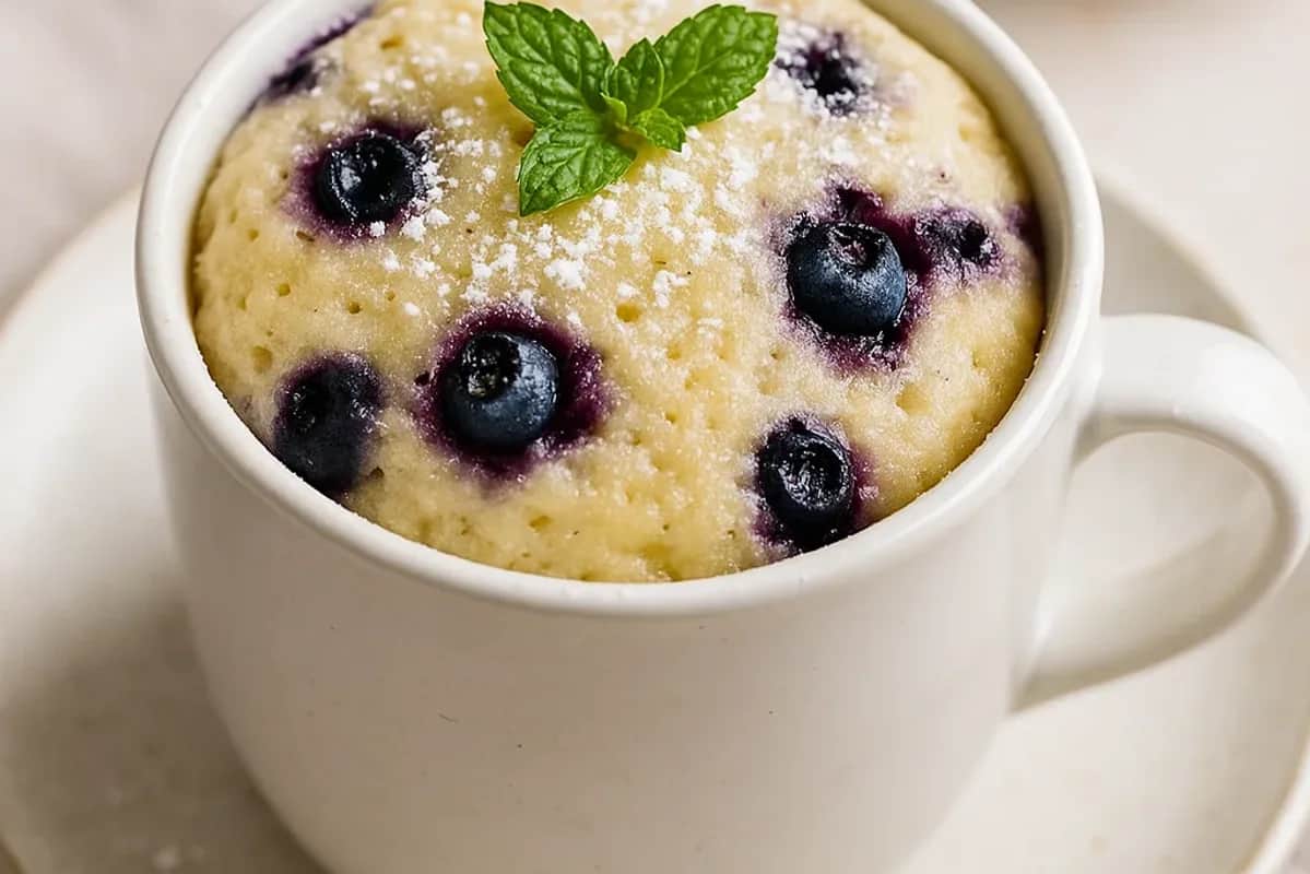 Easy Blueberry Mug Cake – Ready in 90 Seconds — dessert recipe, beautifully plated and ready to serve