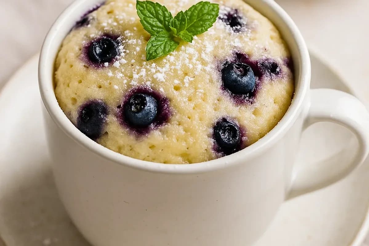 Easy Blueberry Mug Cake – Ready in 90 Seconds — dessert recipe, beautifully plated and ready to serve