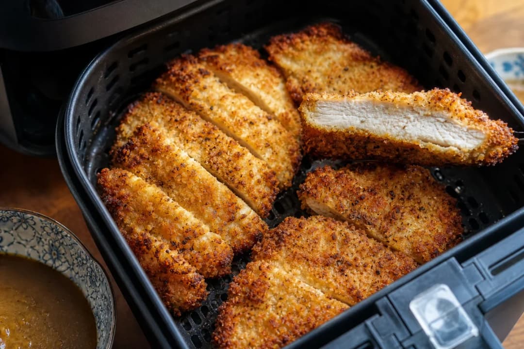 Extra Crispy Air-Fryer Chicken Katsu with Flavorful Curry Sauce