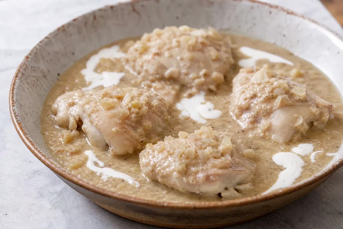 Georgian Satsivi with Chicken in Creamy Walnut Sauce