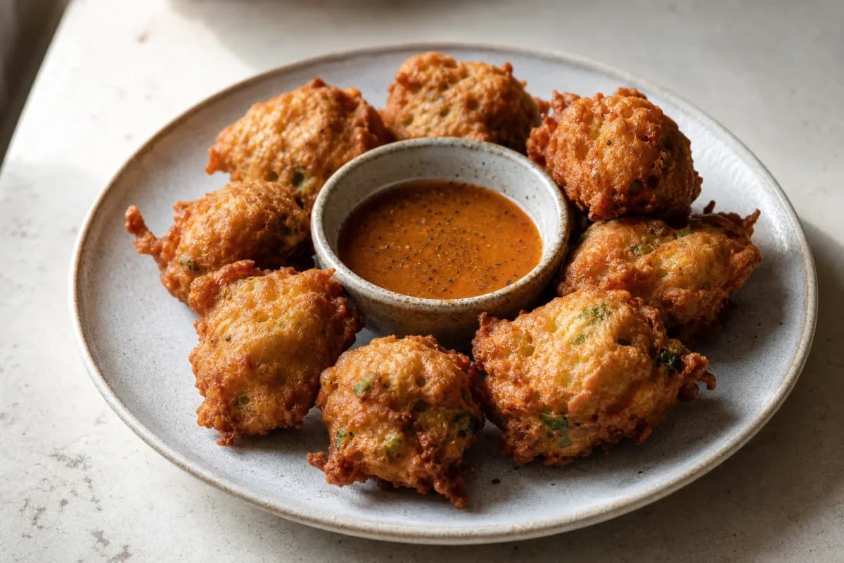 Haitian Akra – Malanga Fritters with Spicy Dipping Sauce