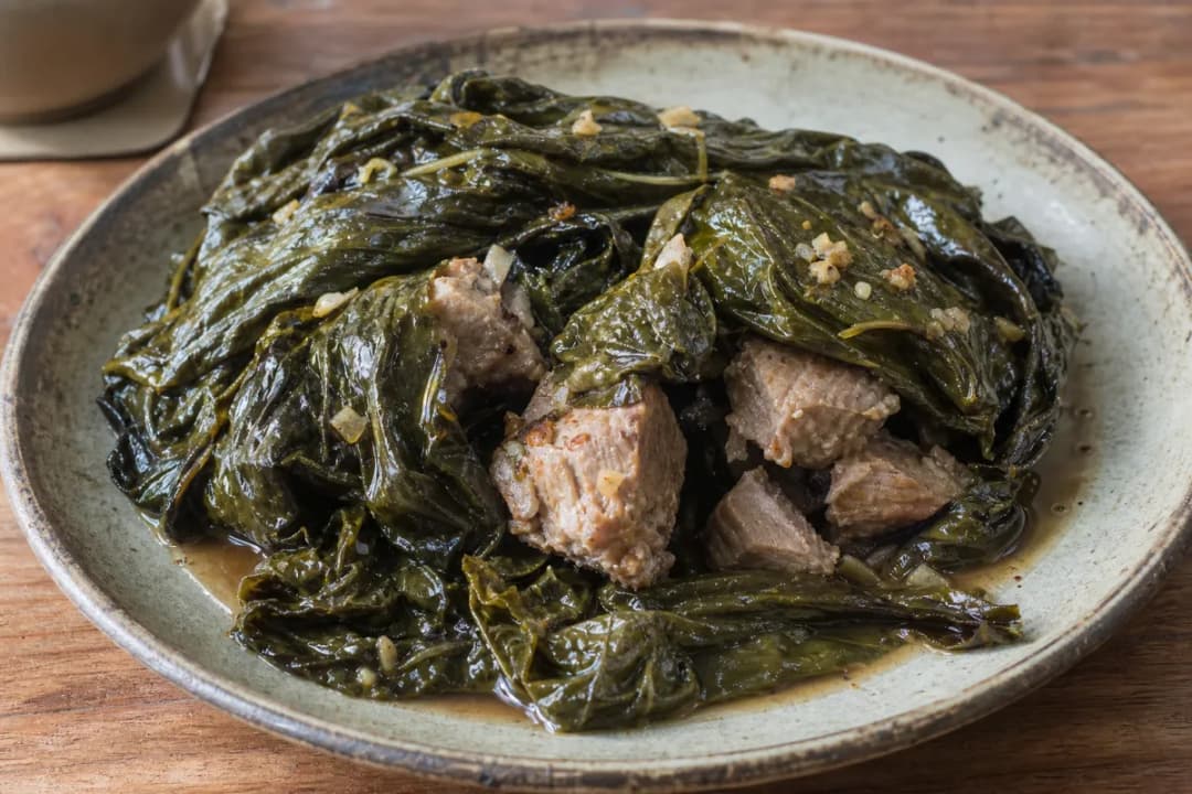 Hawaiian Lau Lau with Pork and Taro Leaves Steamed to Perfection