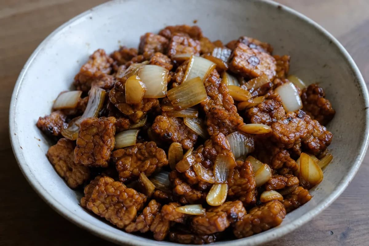 Indonesian Tempeh Sambal with Chili and Sweet Soy Sauce