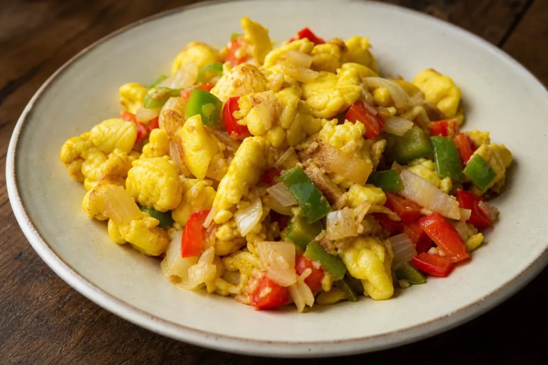 Jamaican Ackee and Saltfish with Bell Peppers and Onions