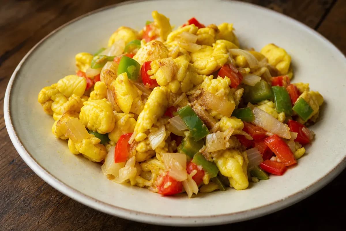 Jamaican Ackee and Saltfish with Bell Peppers and Onions