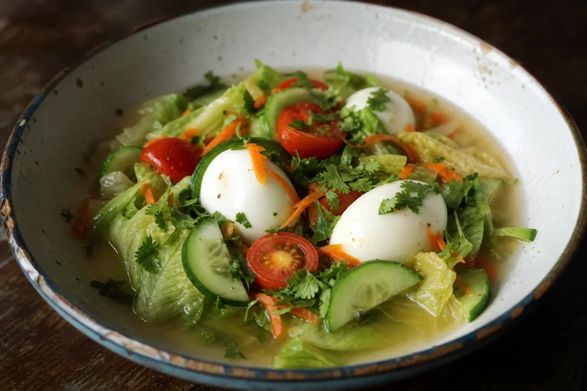 Laotian Luang Prabang Salad with Egg and Fresh Greens