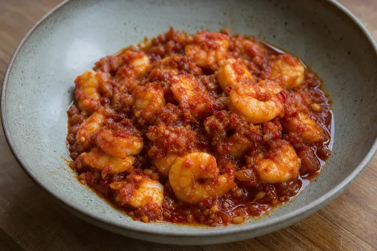 Malaysian Sambal Udang with Prawns and Spicy Chili Paste