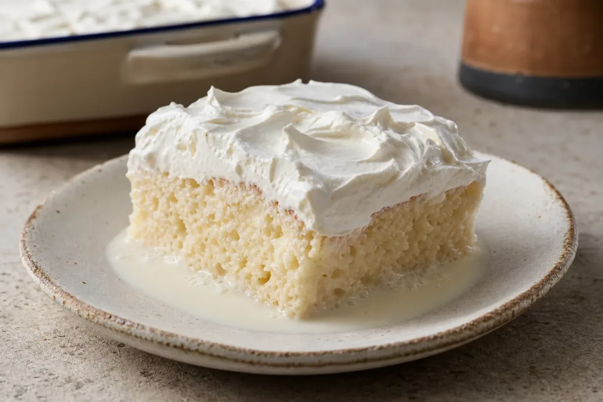 Mexican Tres Leches Cake with Whipped Cream Topping