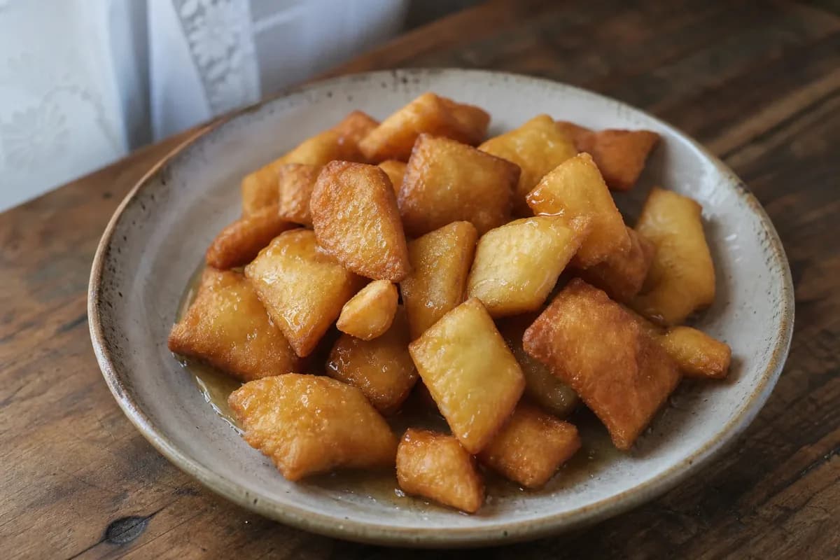Mongolian Boortsog with Light Fried Dough and Honey