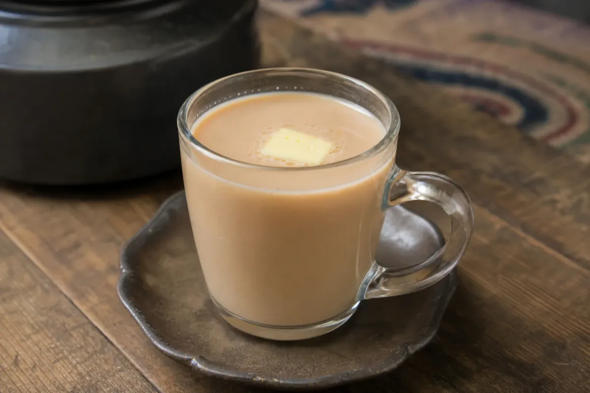 Mongolian Milk Tea (Suutei Tsai) with Salt and Creamy Milk