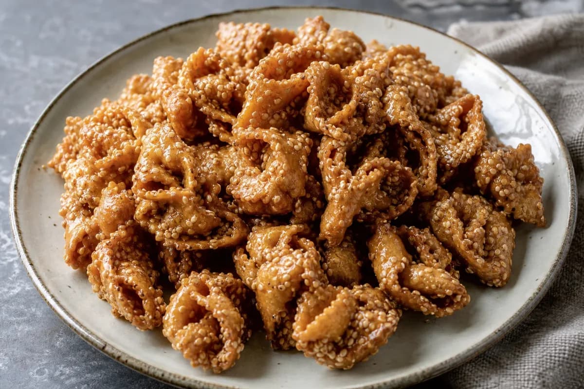Moroccan Chebakia with Sesame, Honey and Orange Blossom Syrup