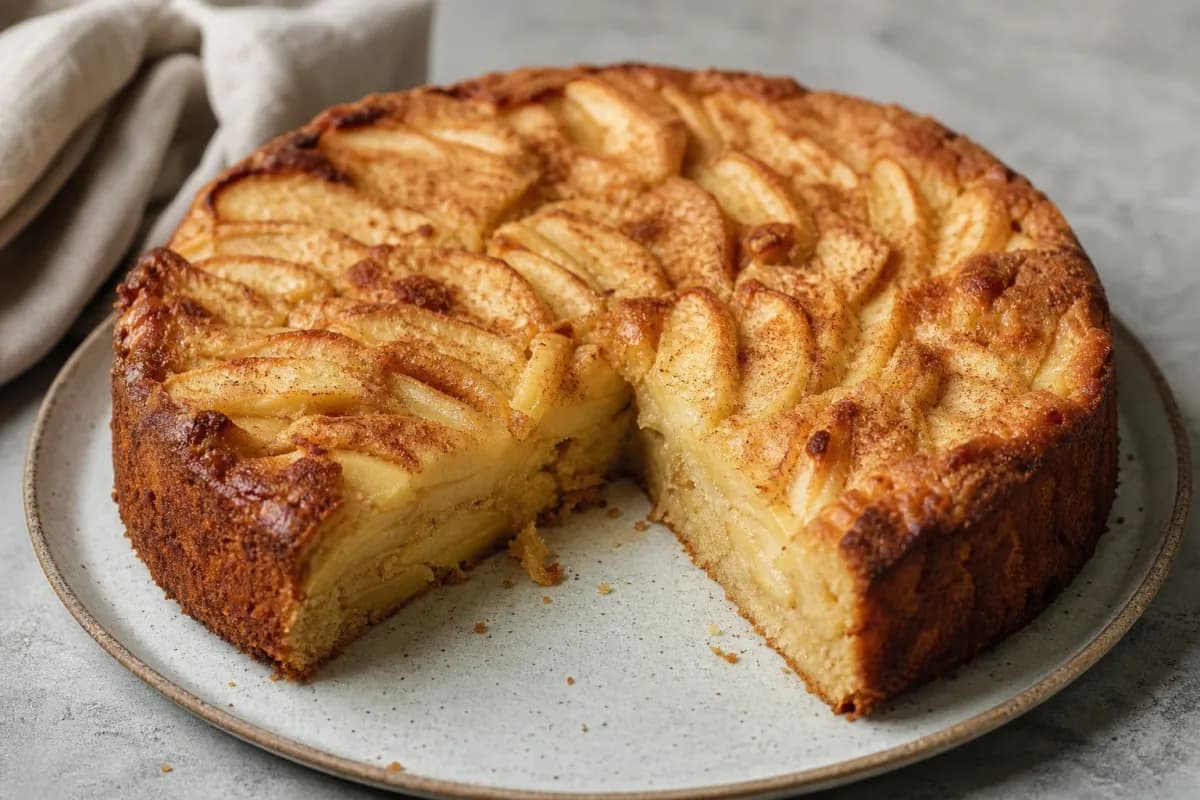 Norwegian Apple Cake with Cinnamon and Almonds for 8 Servings