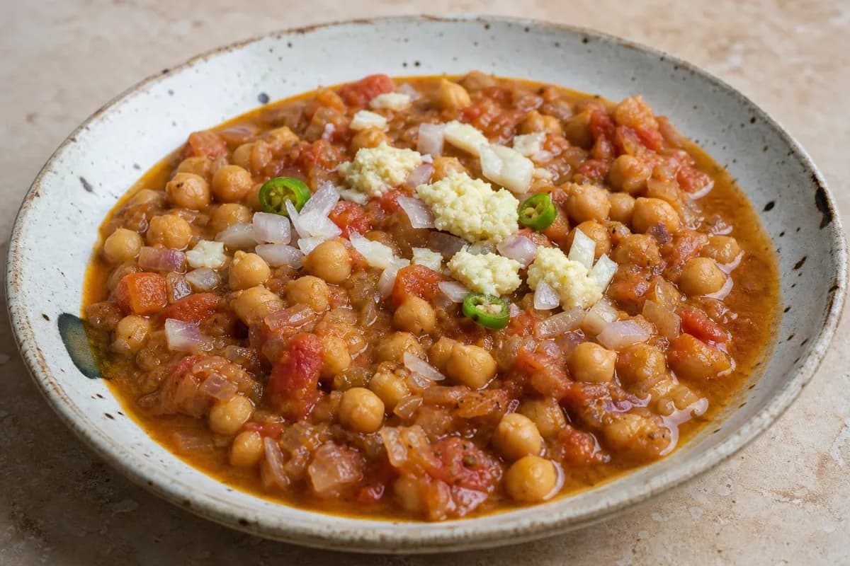 Pakistani Chana Masala with Chickpeas, Tomato and Warm Spices