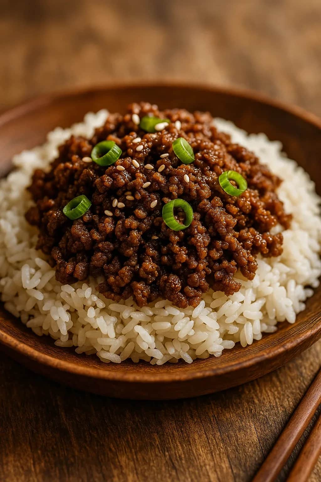 Quick and Easy Korean Beef Rice Bowls in 15 Minutes — healthy recipe, beautifully plated and ready to serve