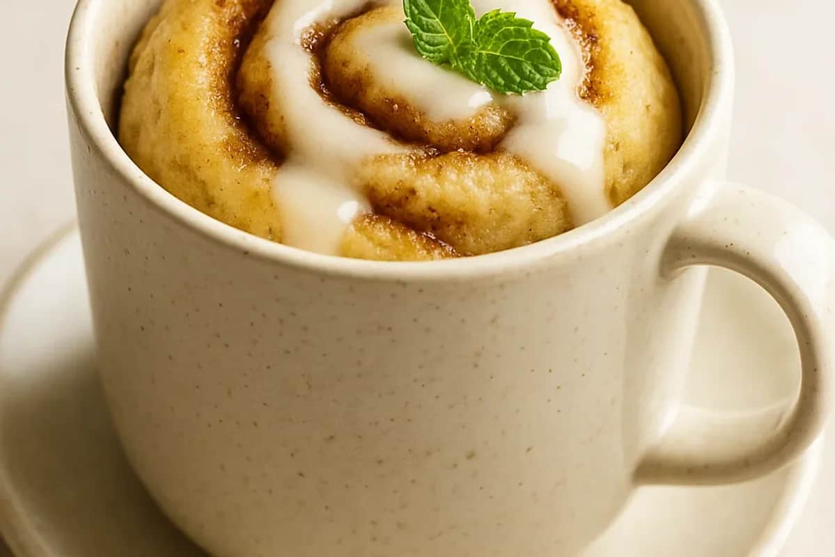 Quick and Easy Microwave Cinnamon Roll in a Mug — dessert recipe, beautifully plated and ready to serve