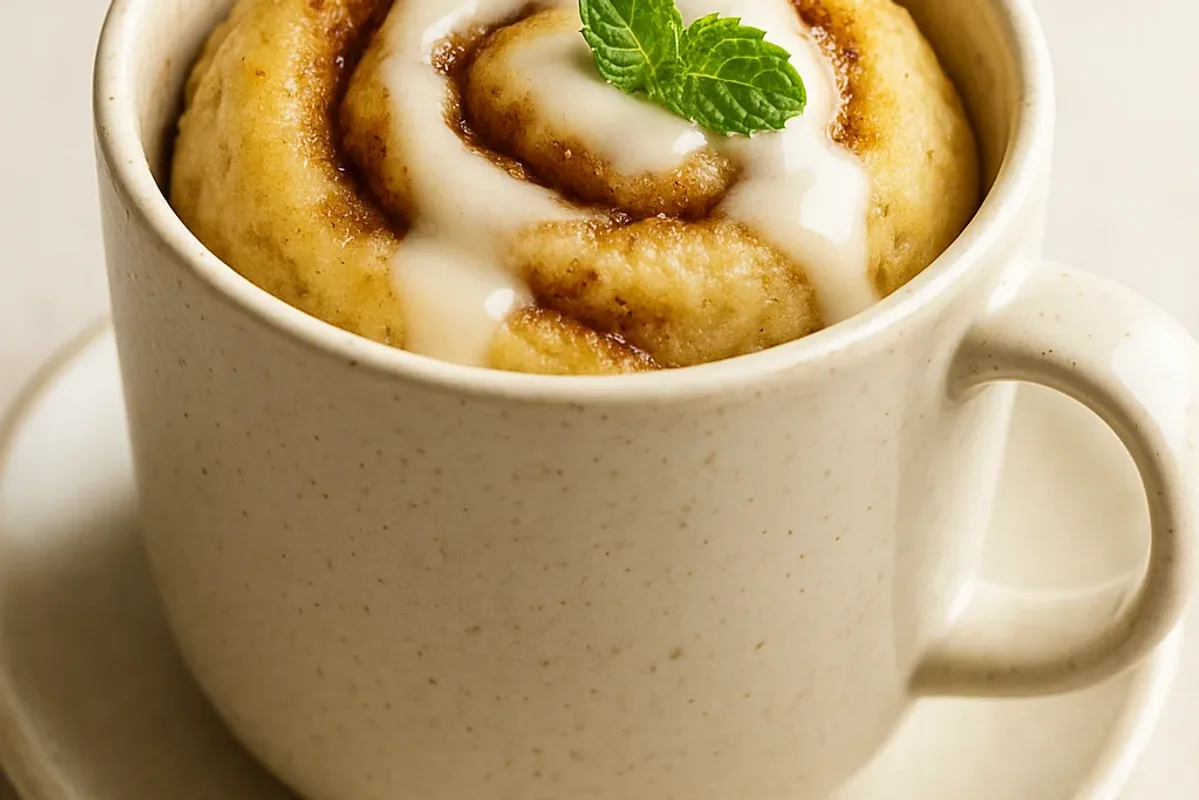 Quick and Easy Microwave Cinnamon Roll in a Mug — dessert recipe, beautifully plated and ready to serve