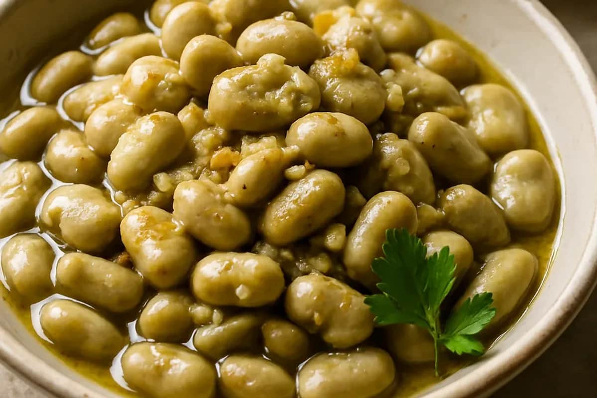 Savory Beans Cooked Stovetop — vegan recipe, beautifully plated and ready to serve