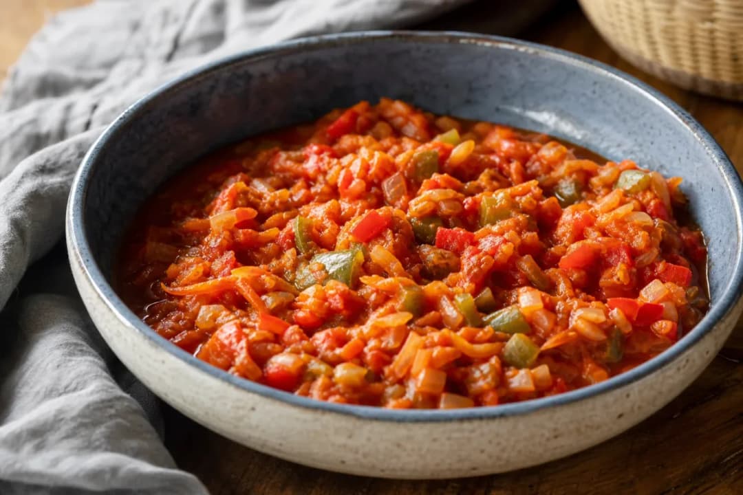 Spicy South African Chakalaka with Crunchy Veggies and Warm Spice