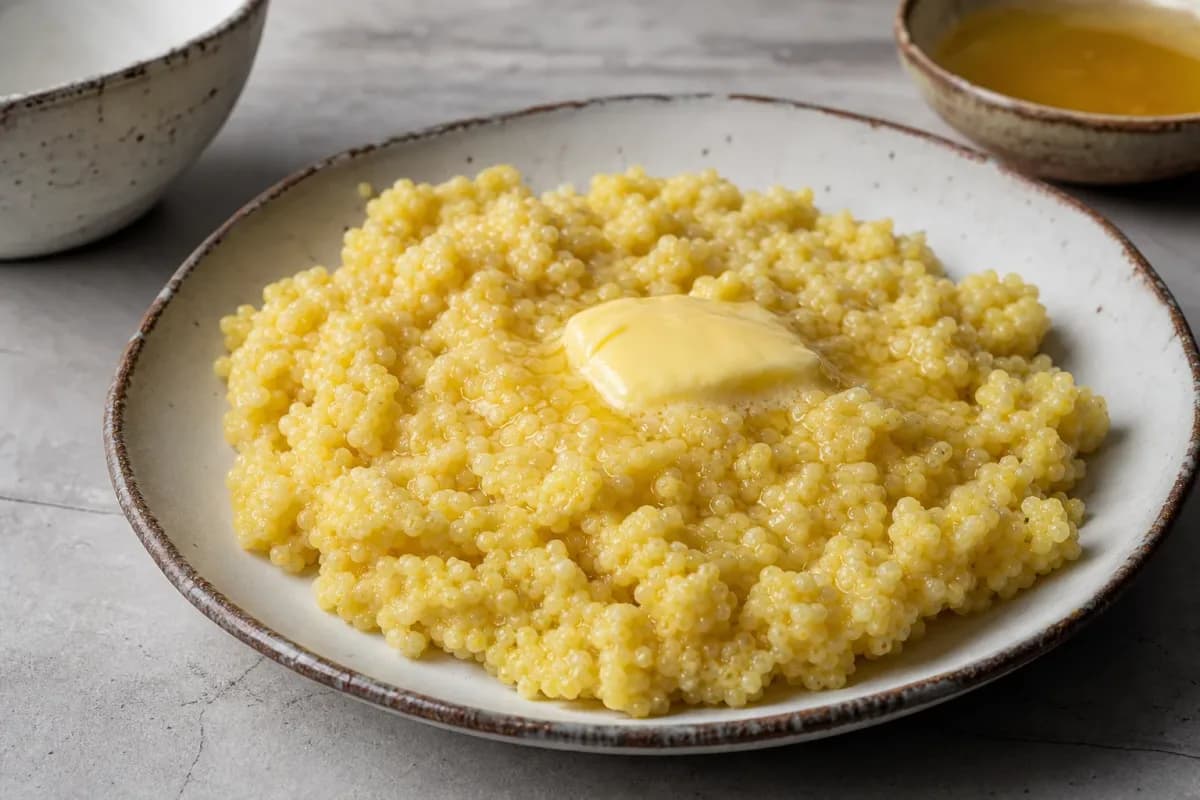Sweet Kazakh Zhent with Millet, Butter and Honey