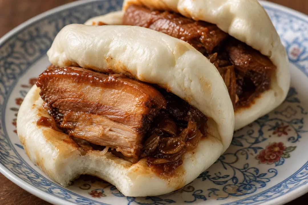 Taiwanese Gua Bao with Tender Pork Belly and Savory Filling
