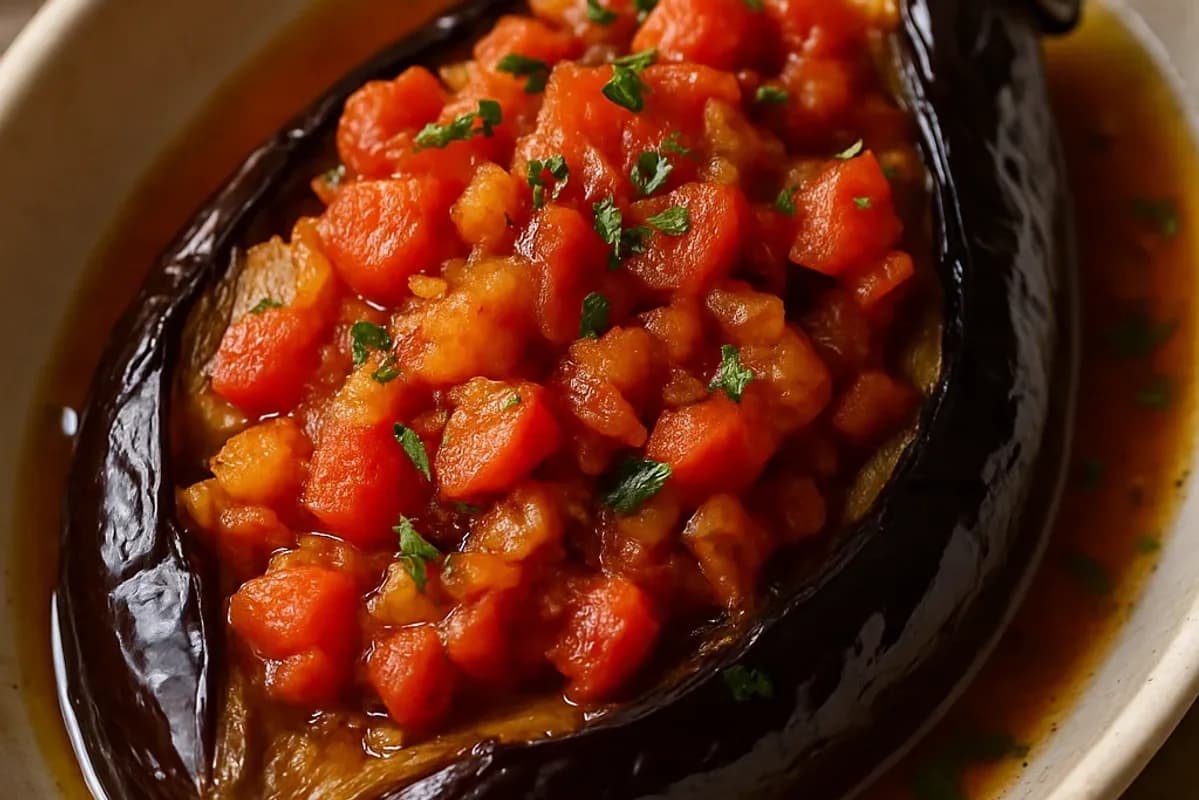 Tender Eggplant Baked with Olive Oil and Tomatoes